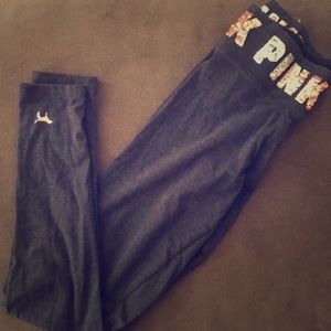 VS Pink yoga pants and LS shirt! Great condition!